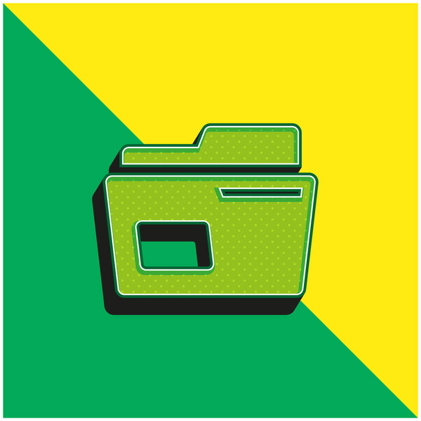 Archivo verde y amarillo moderno 3d vector icono logo - Vector, imagen