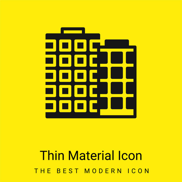 Apartamento mínimo icono de material amarillo brillante - Vector, Imagen