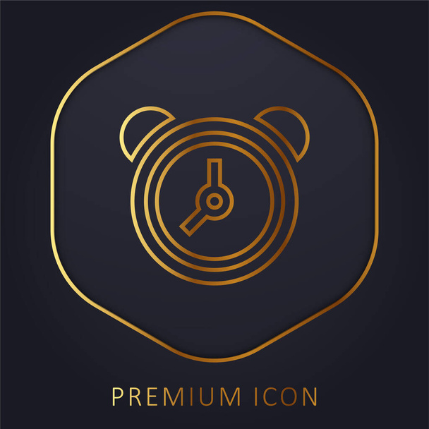 Alarm Saati altın çizgi premium logosu veya simgesi - Vektör, Görsel