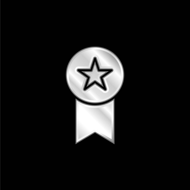 Insignia plateado icono metálico - Vector, Imagen