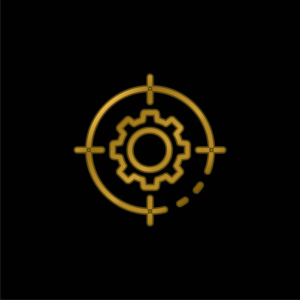 Apuntar chapado en oro icono metálico o logo vector - Vector, Imagen