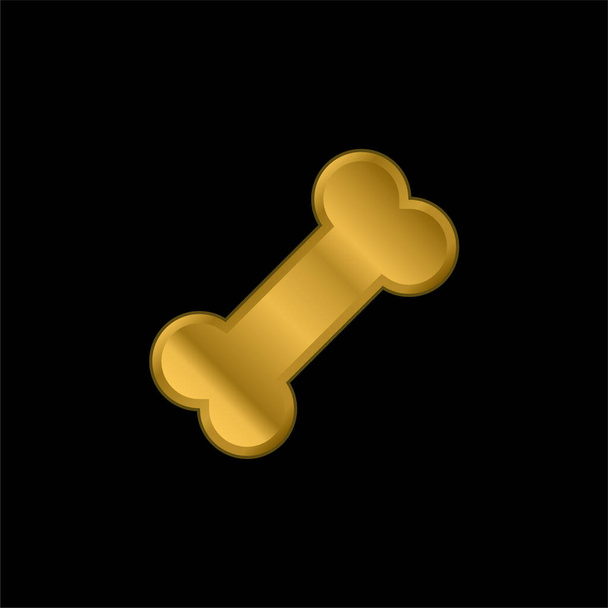 Bone banhado a ouro ícone metálico ou vetor logotipo - Vetor, Imagem