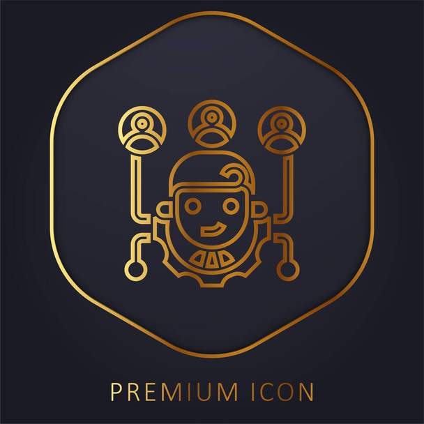 Партнерський маркетинг Золота лінія логотип або значок преміум-класу
 - Вектор, зображення