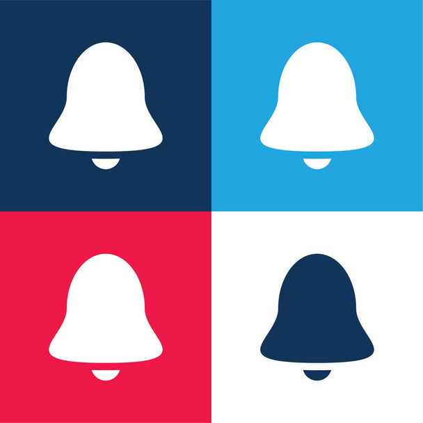 Alarm Bell blue and red four color minimal icon set - Vector, Image