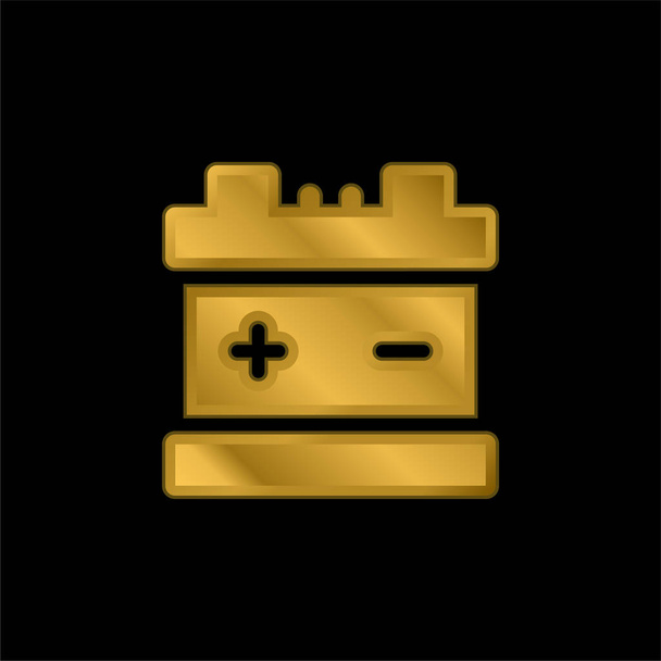 Επίχρυσο μεταλλικό εικονίδιο μπαταρίας ή διάνυσμα λογότυπου - Διάνυσμα, εικόνα