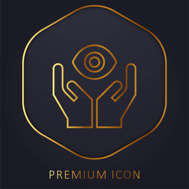 Blindness golden line premium logo or icon - Vector, Image