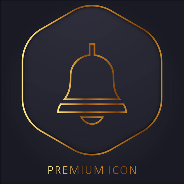 Bell línea de oro logotipo premium o icono - Vector, imagen