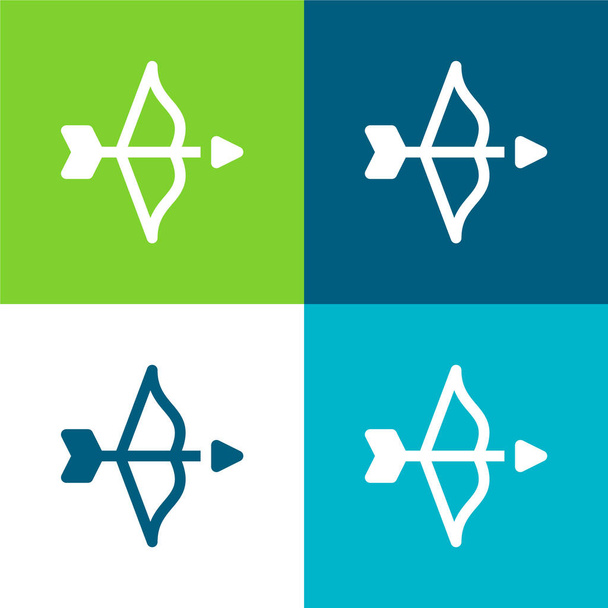 Bow Flat quatro cores conjunto de ícones mínimos - Vetor, Imagem