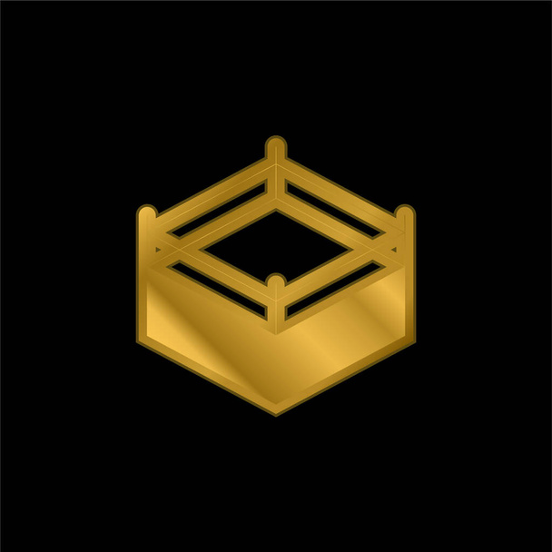 Boxeo chapado en oro icono metálico o logo vector - Vector, imagen