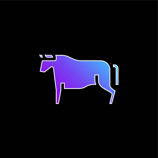 Blauw gradiënt voor rundvlees pictogram - Vector, afbeelding