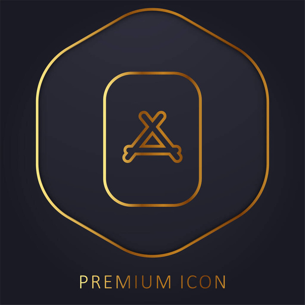 Apps Store golden line premium logo or icon - Vector, Image