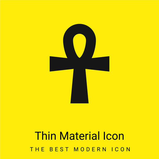 Ankh minimaal helder geel materiaal icoon - Vector, afbeelding