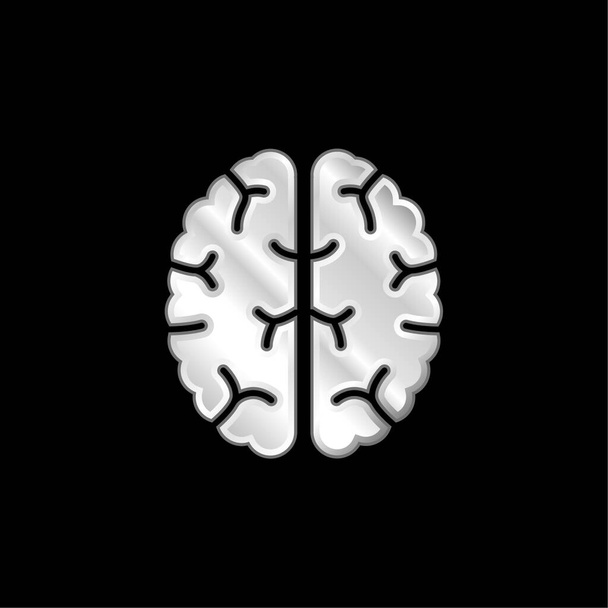 Cerveau Cenit View icône métallique argentée - Vecteur, image