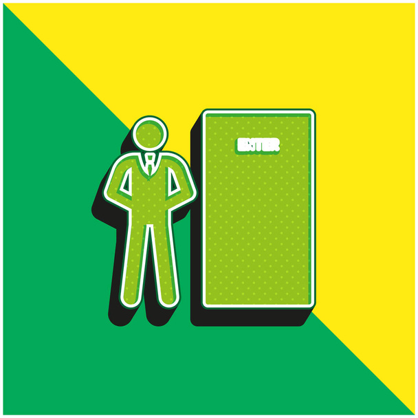 ボディガード緑と黄色の現代的な3Dベクトルアイコンのロゴ - ベクター画像