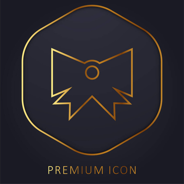 Золотая линия бантик премиум логотип или значок - Вектор,изображение