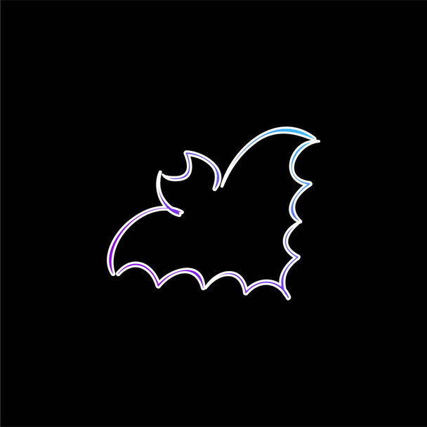 Bat esboço ícone vetor gradiente azul - Vetor, Imagem