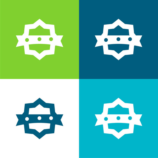 Награды плоские четыре цвета минимальный набор значков - Вектор,изображение