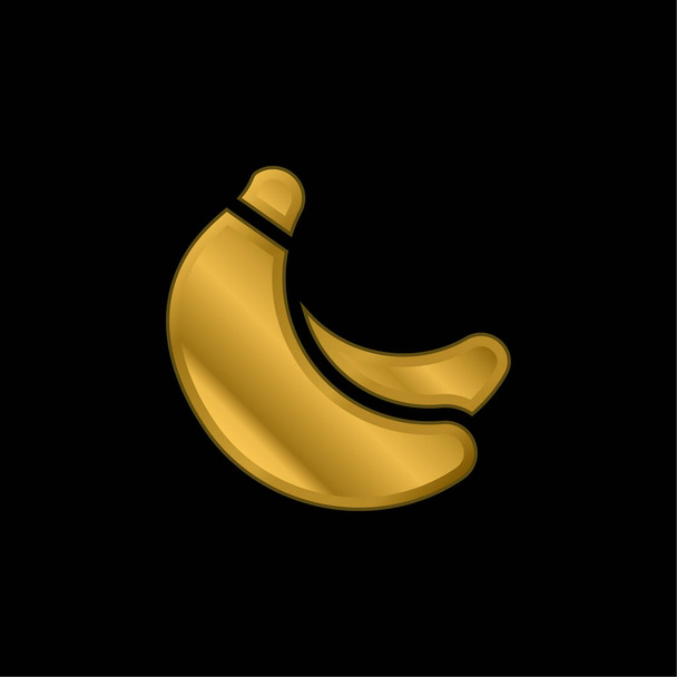 Золото бананів покрите металевою іконою або вектором логотипу. - Вектор, зображення