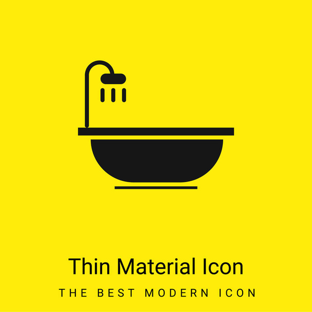 Bañera mínima icono de material amarillo brillante - Vector, Imagen