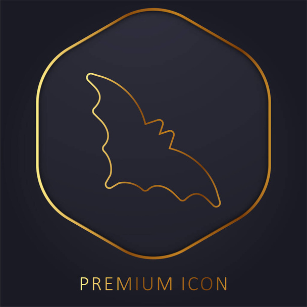 Bat línea dorada logotipo premium o icono - Vector, Imagen