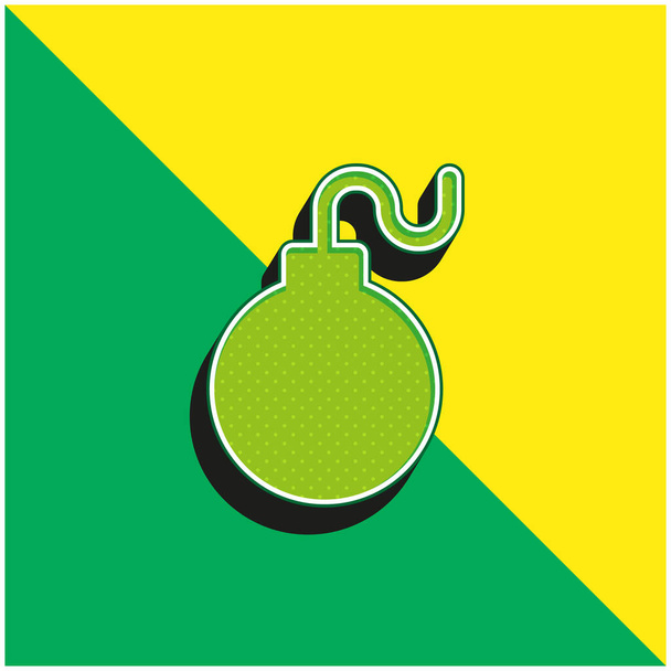 Bomba verde y amarillo moderno vector 3d icono del logotipo - Vector, imagen