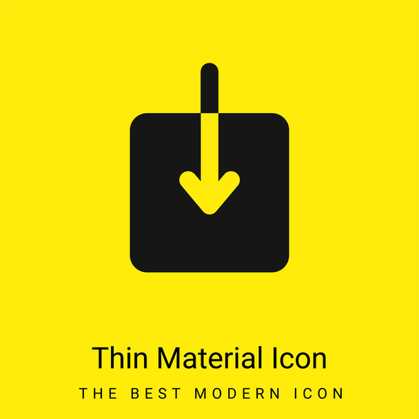 Arrow Symbol For Download minimal bright yellow material icon - Vector, Image
