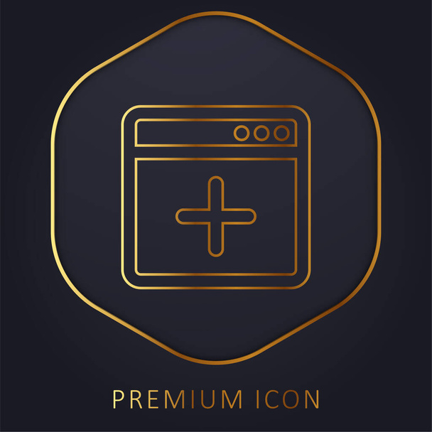 Añadir Window golden line logotipo premium o icono - Vector, imagen