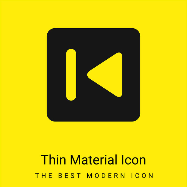 Bouton arrière icône matérielle jaune vif minimale - Vecteur, image