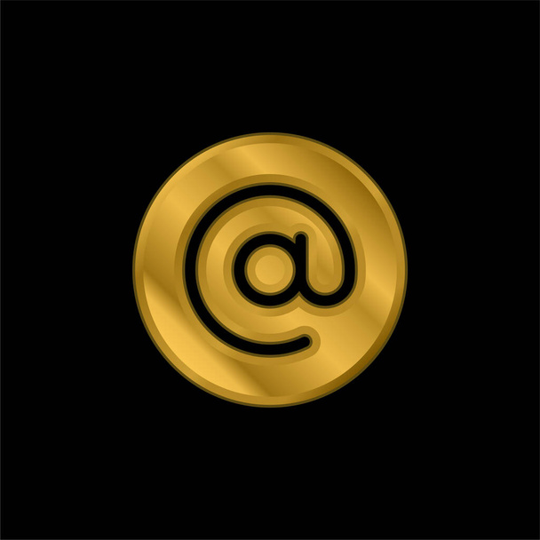 At gold plated metalic icon or logo vector - Vector, Image