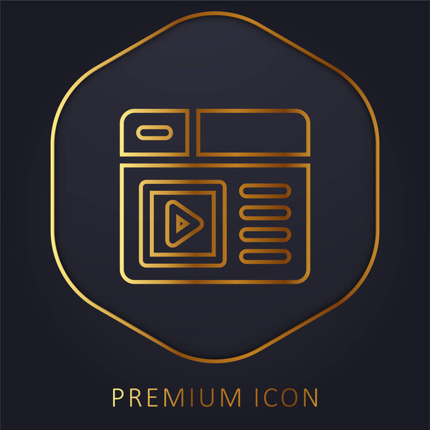 Altın satır premium logosu veya simgesi bloğu - Vektör, Görsel