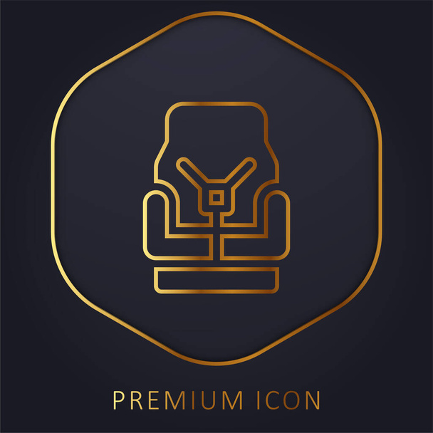 Baby Chair golden line premium logo or icon - Vector, Image