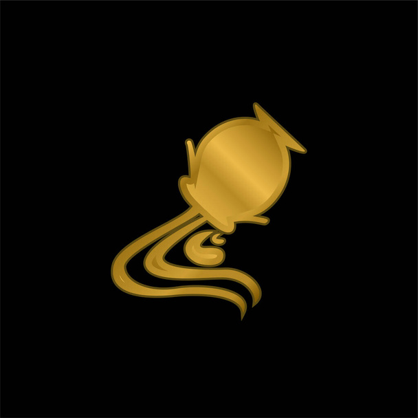 Aquarius Sign Symbol gold plated metalic icon or logo vector - Vector, Image