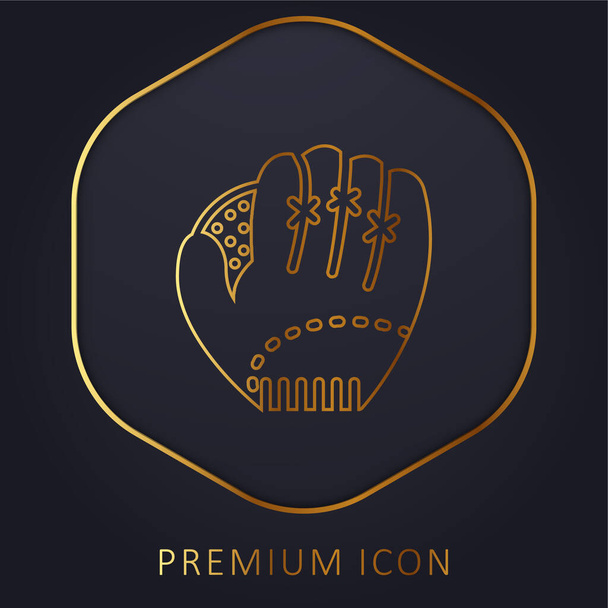 Honkbal gouden lijn premium logo of pictogram - Vector, afbeelding