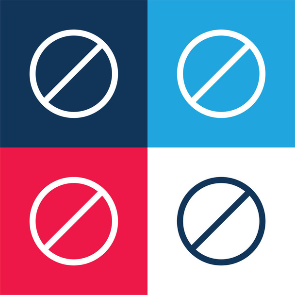 アクセス拒否青と赤の4色の最小アイコンセット - ベクター画像