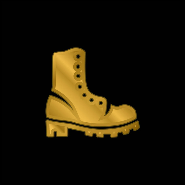 Big Boot oro placcato icona metallica o logo vettoriale - Vettoriali, immagini