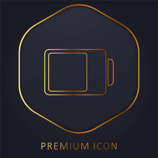 Σύμβολο κατάστασης μπαταρίας Σχεδόν πλήρης χρυσή γραμμή premium λογότυπο ή εικονίδιο - Διάνυσμα, εικόνα