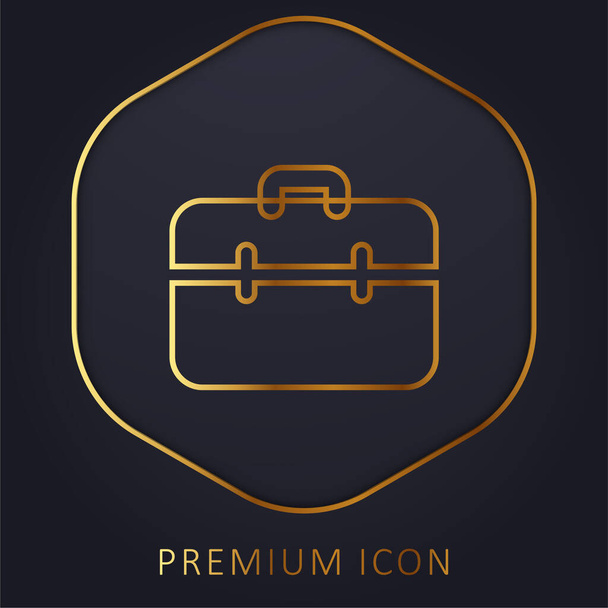 Valigetta linea dorata logo premium o icona - Vettoriali, immagini