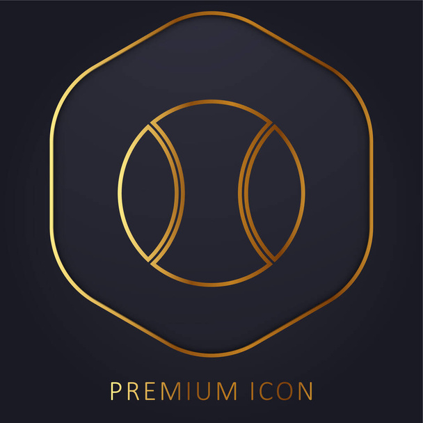 Big Tennis Ball golden line premium logo or icon - Vector, Image