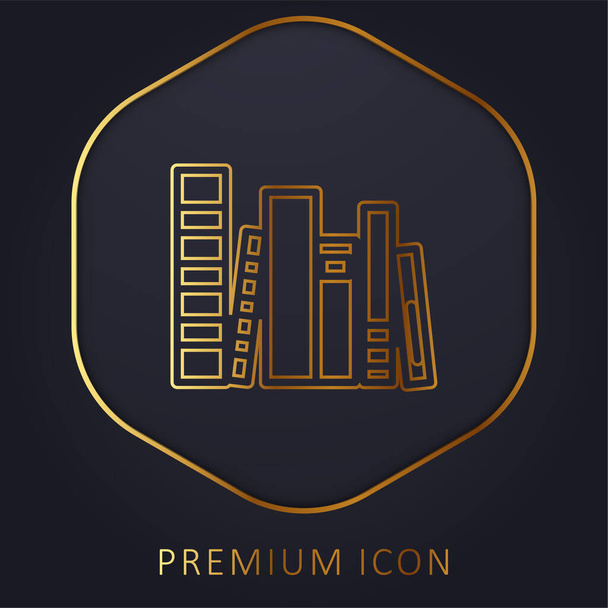 Books Group altın çizgi premium logosu veya simgesi - Vektör, Görsel