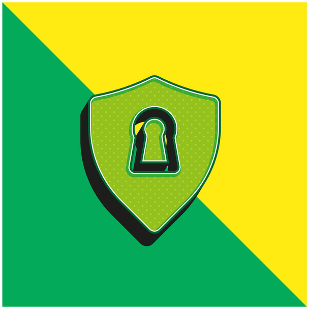 Antivírus Zöld és sárga modern 3D vektor ikon logó - Vektor, kép