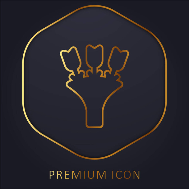Logotipo o icono premium ramo de línea dorada - Vector, Imagen