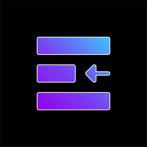 Alinear icono de vector de gradiente azul - Vector, Imagen