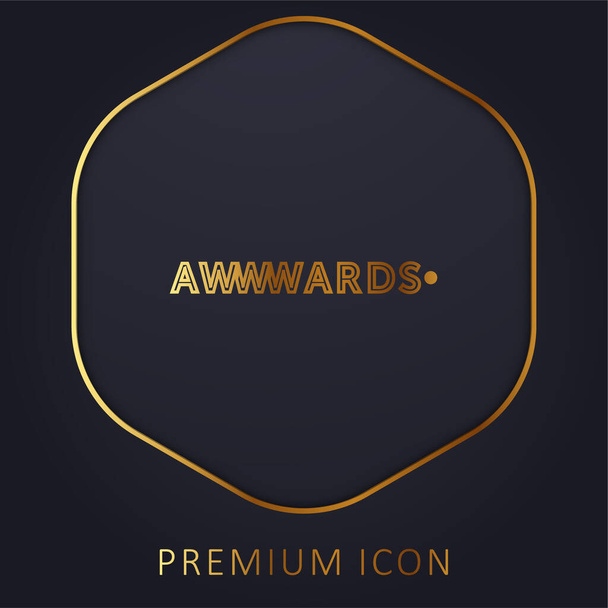 Awwwards Website Logo linha dourada logotipo premium ou ícone - Vetor, Imagem