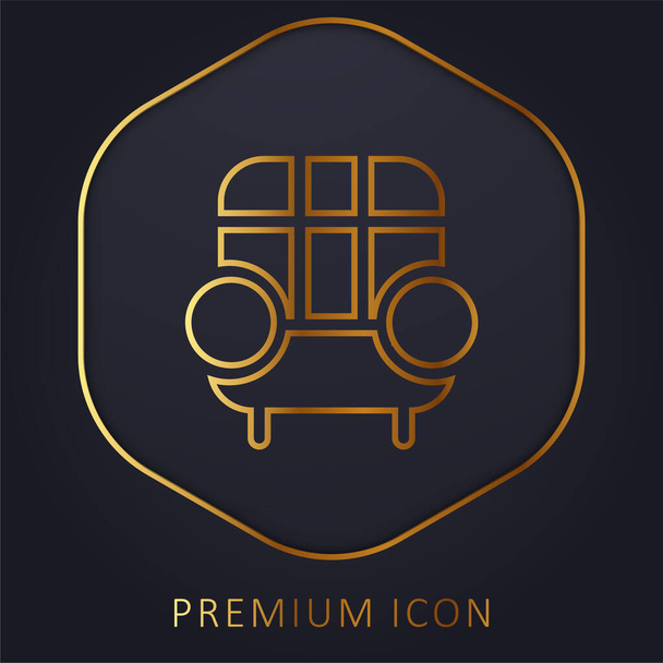 Armchair golden line premium logo or icon - Vector, Image