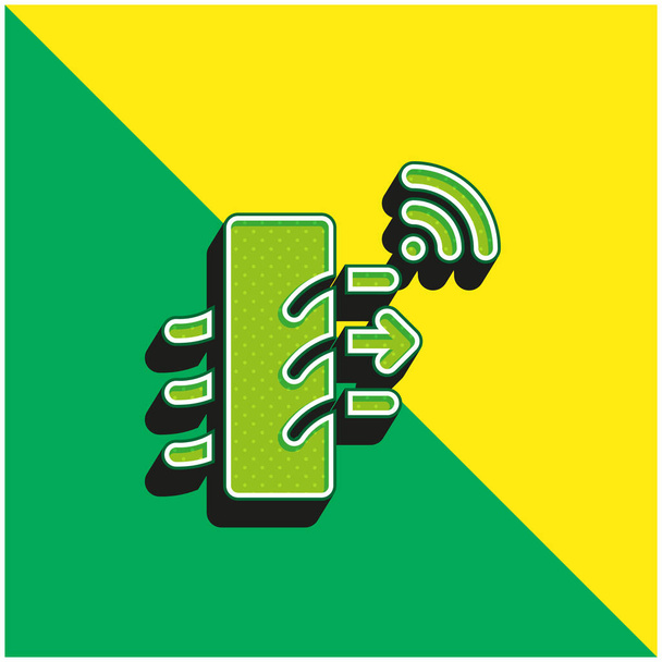 Purificador de aire verde y amarillo moderno vector 3d icono logotipo - Vector, Imagen