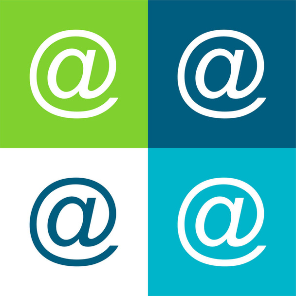 Lapos négy szín minimális ikon készlet - Vektor, kép