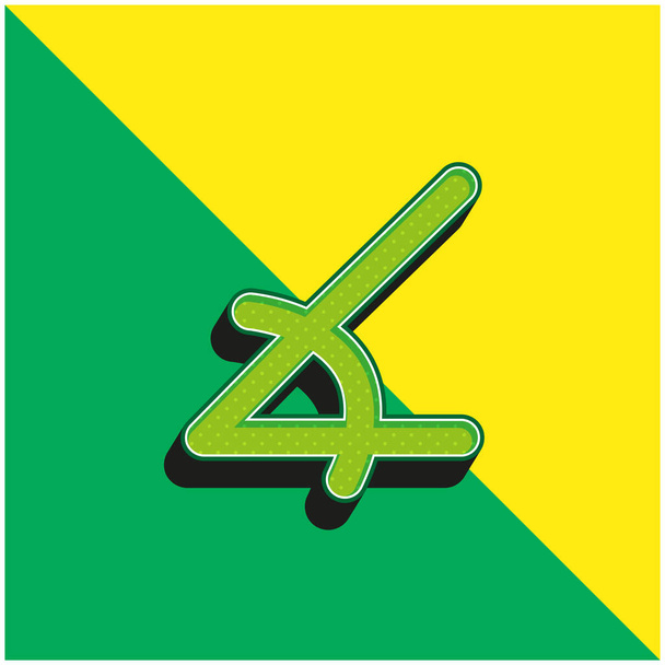 Ángulo de forma aguda verde y amarillo moderno vector 3d icono logotipo - Vector, imagen