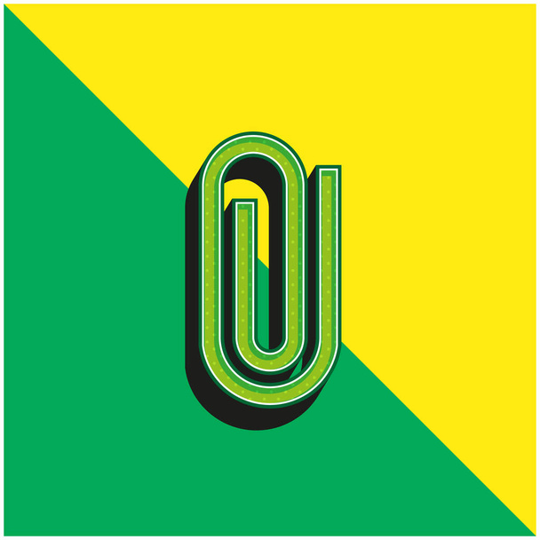 Aanhangsel Groen en geel modern 3D vector pictogram logo - Vector, afbeelding