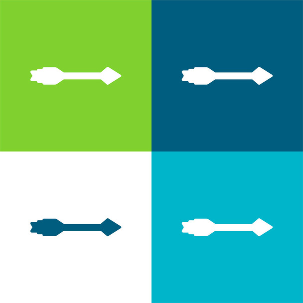 Четырехцветный минимальный набор значков Arrow Flat - Вектор,изображение