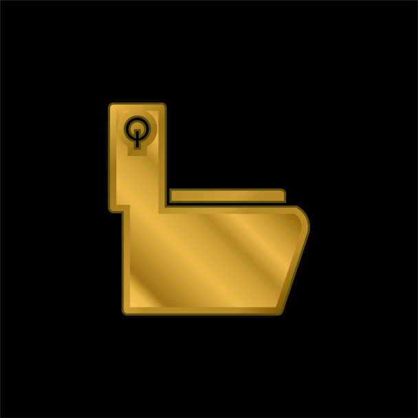 Επίχρυσο μεταλικό εικονίδιο μπάνιου ή φορέας λογότυπου - Διάνυσμα, εικόνα